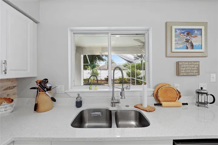Kitchen over looking pool
