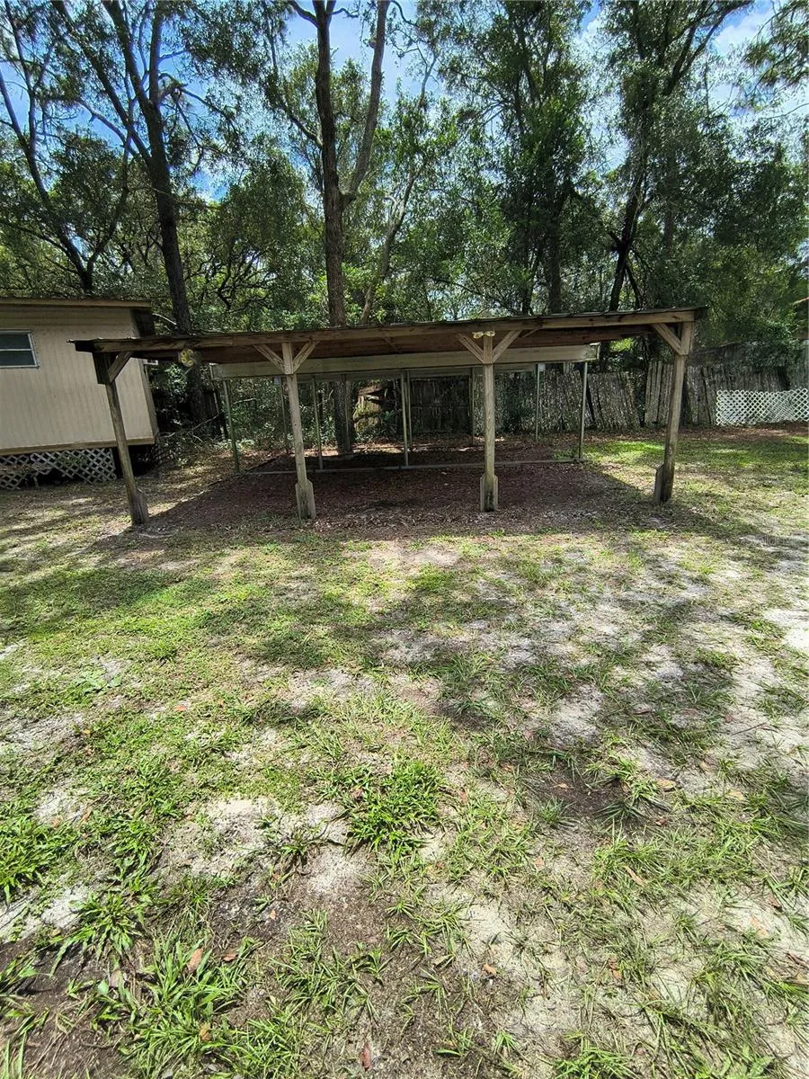 Large covered parking area