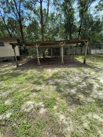 Large covered parking area