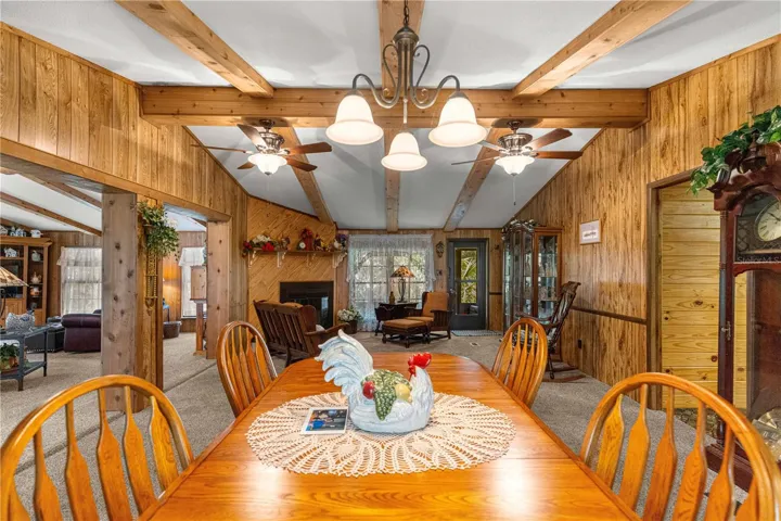 Dining area adjoining the fireplace sitting area.