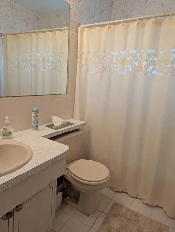 View into main bathroom.