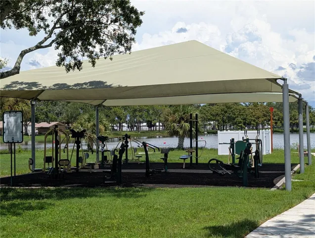Outdoor fitness equipment.