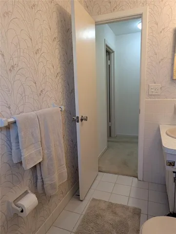 Main bathroom just steps from Guest bedroom.