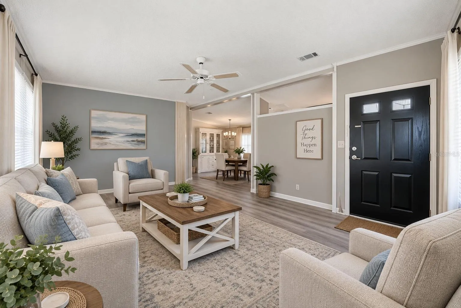Virtual staged photo with furniture and upgrades