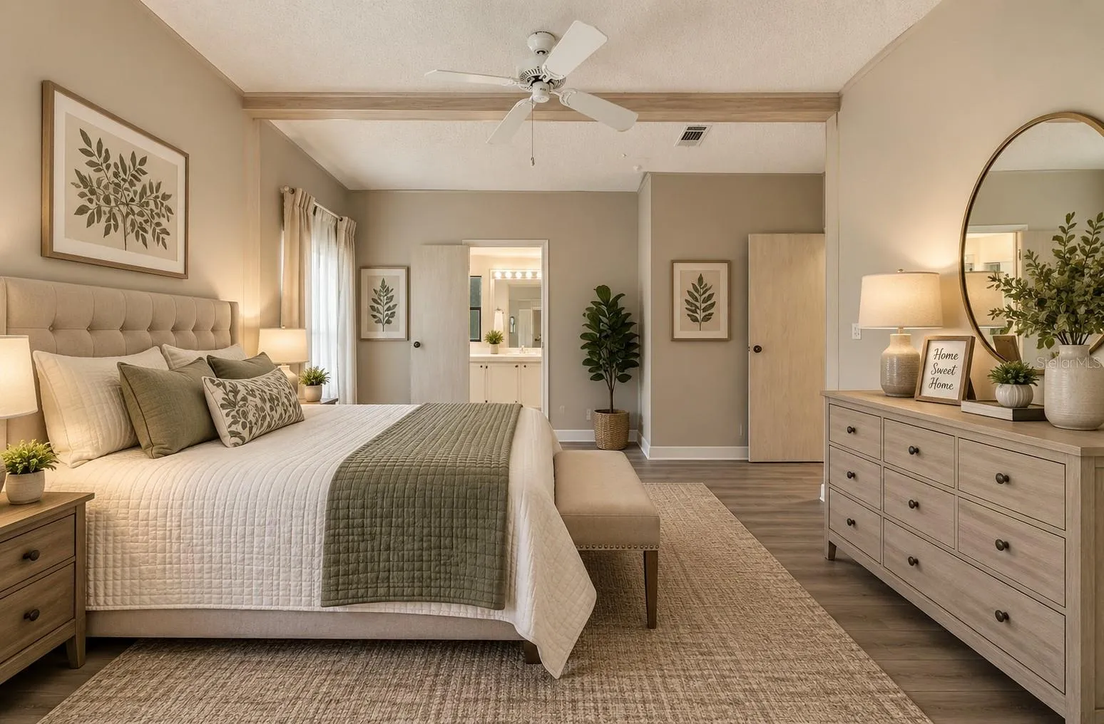 Virtual staged Primary bedroom