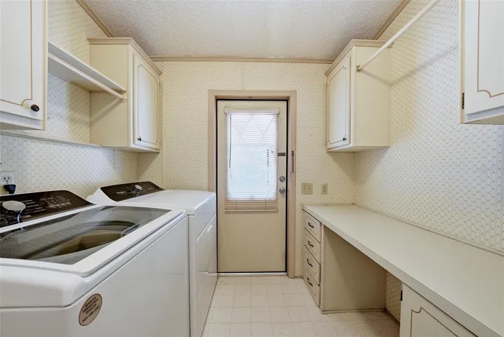 Indoor laundry with counter space too!