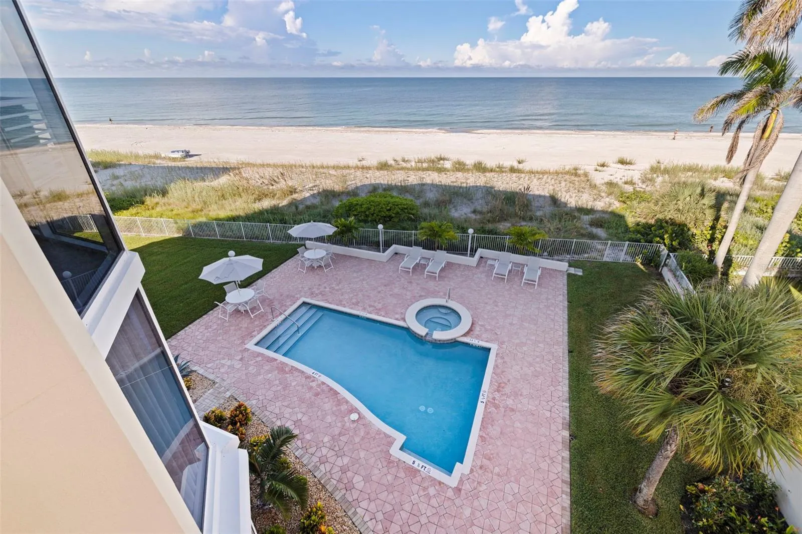Beach front pool and patio
