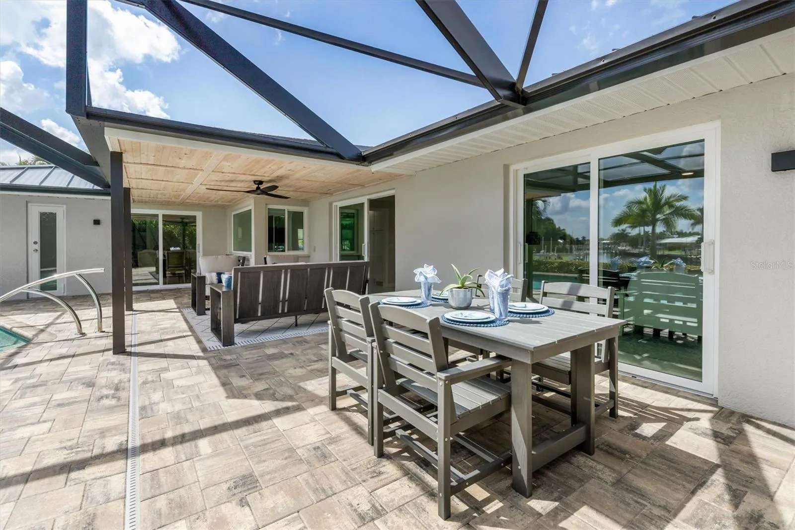 Owners made a huge investment in hurricane rated sliding doors.  No shutters needed!  Easy-Peasy!