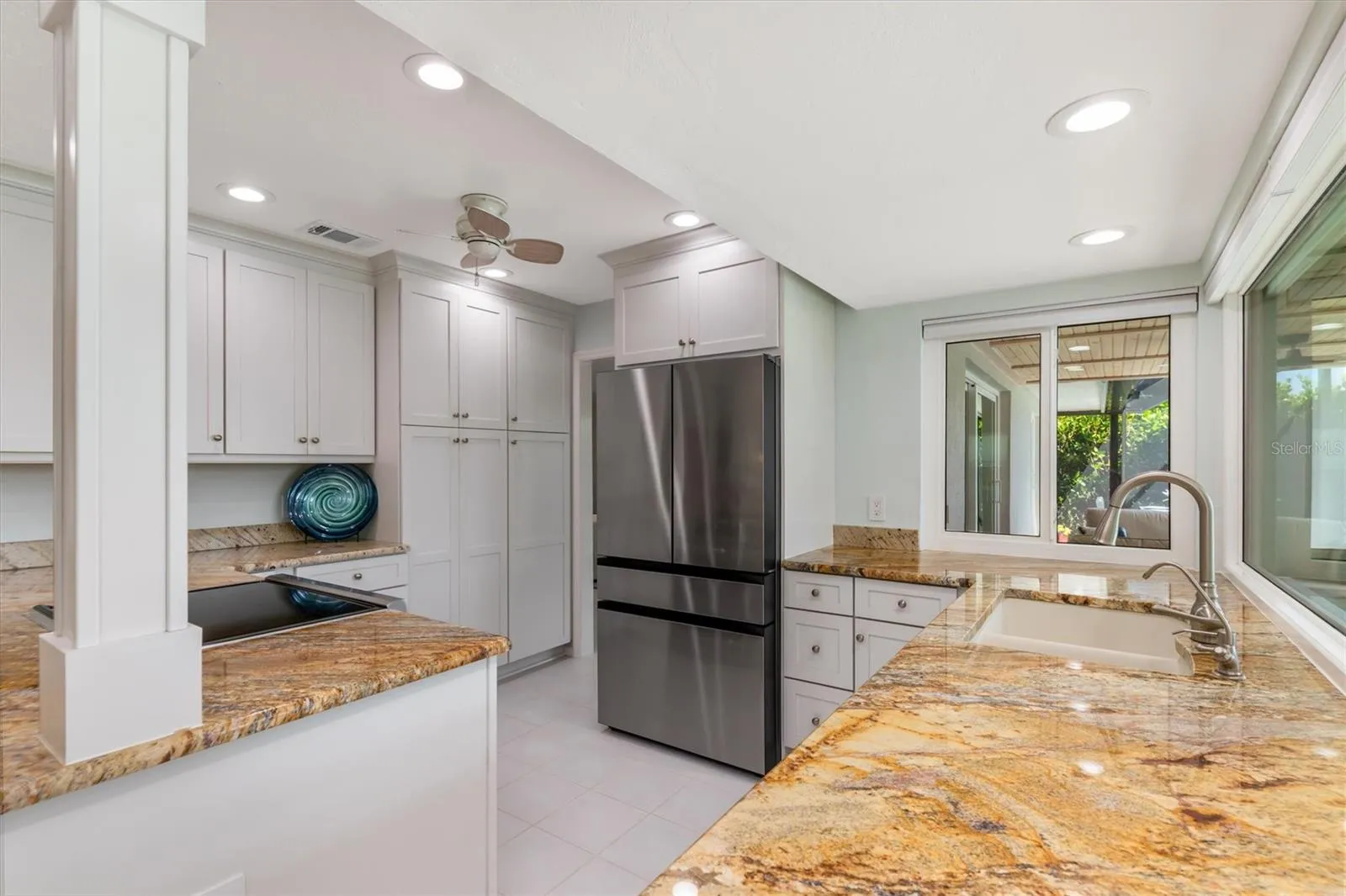 Lots of cabinet space with hidden microwave