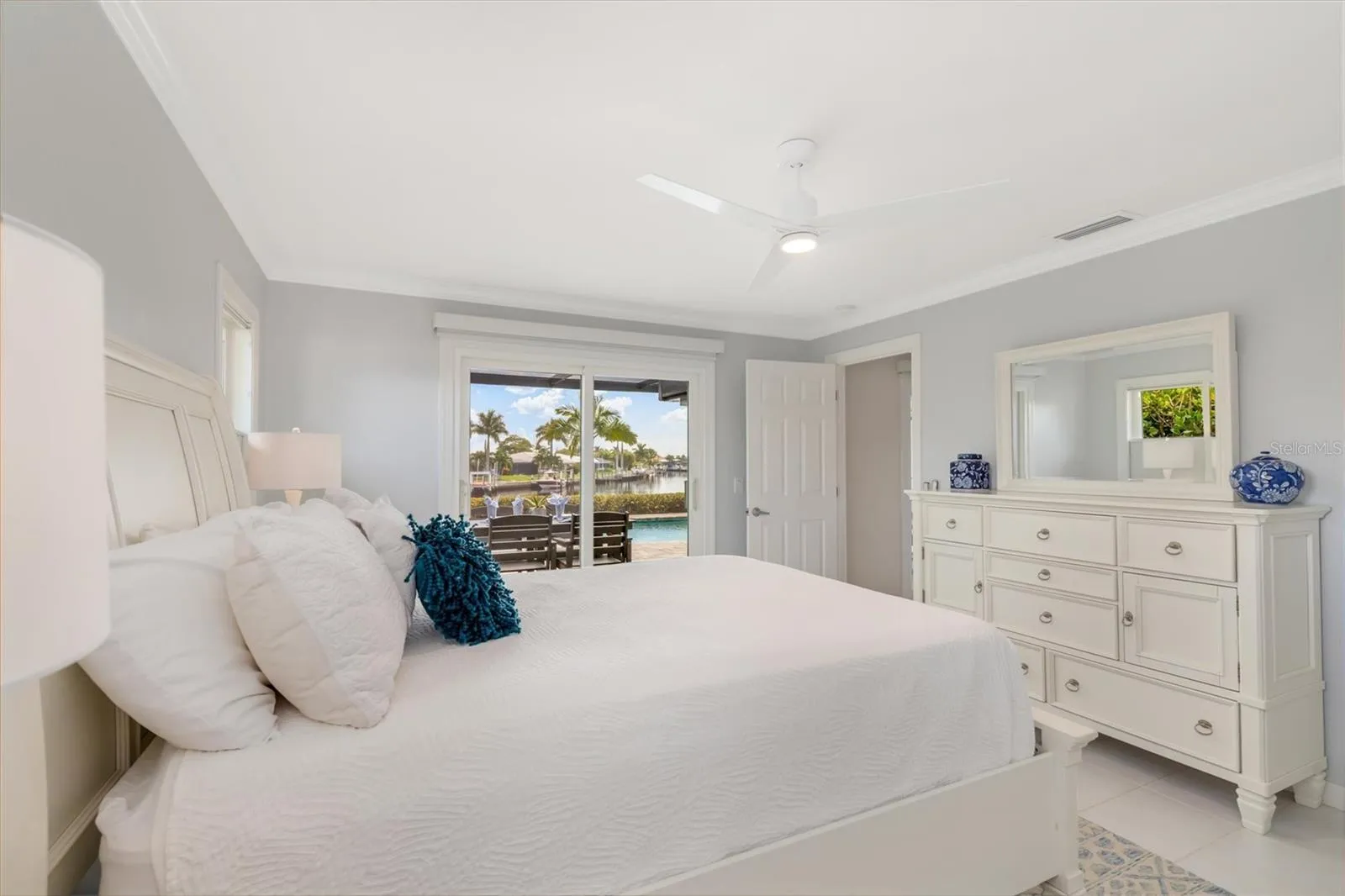 Electric Shades make bedside morning views a breeze.