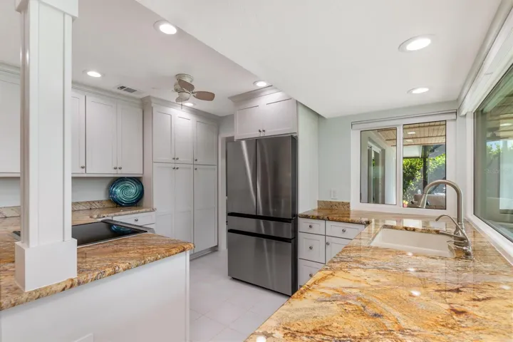 Lots of cabinet space with hidden microwave