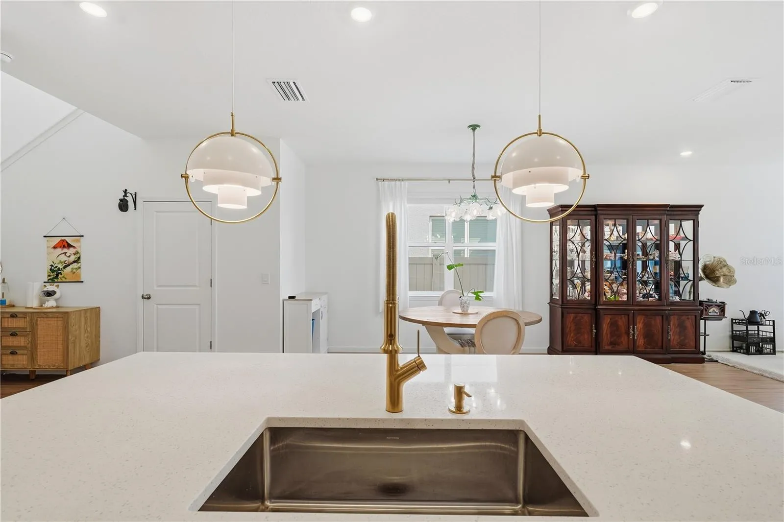 Kitchen Island and Dining Area