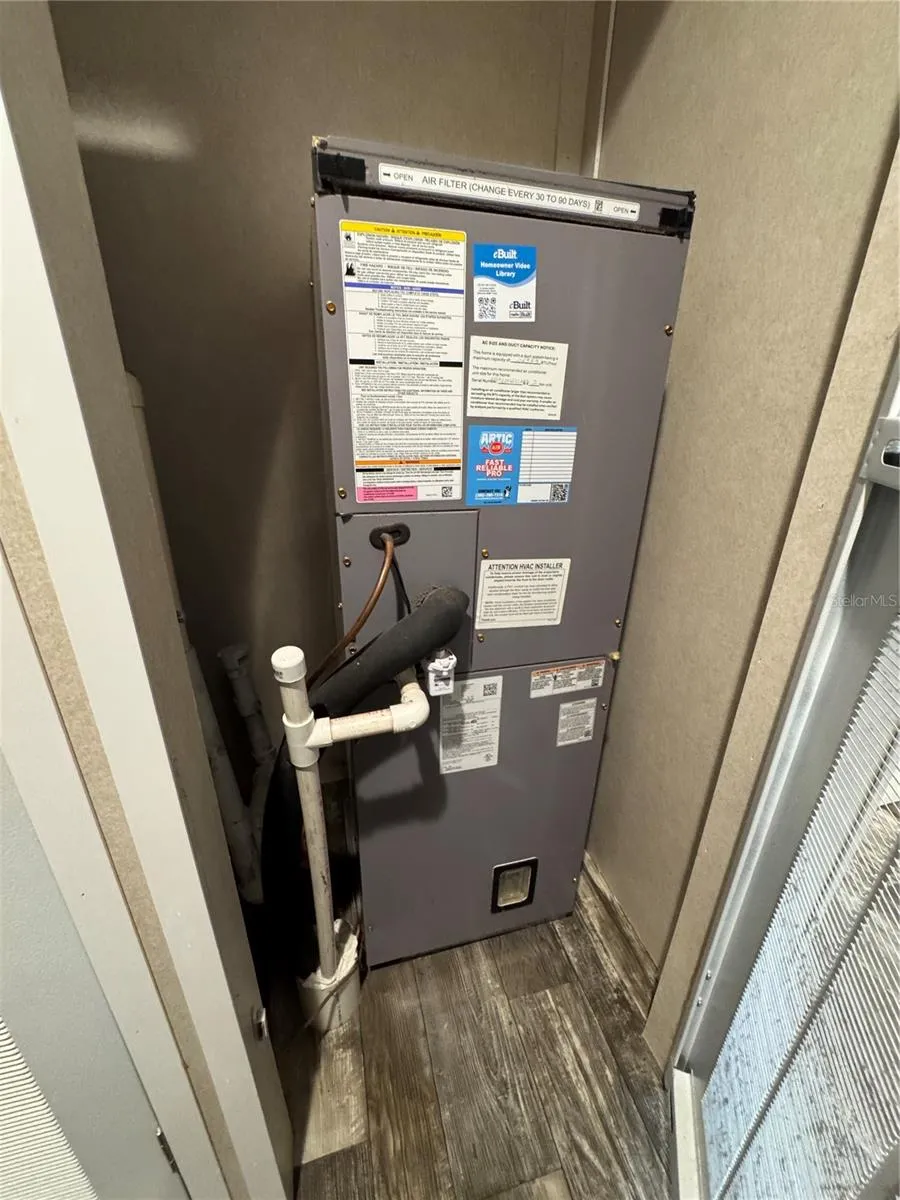 Inside A/C with easy access filter change