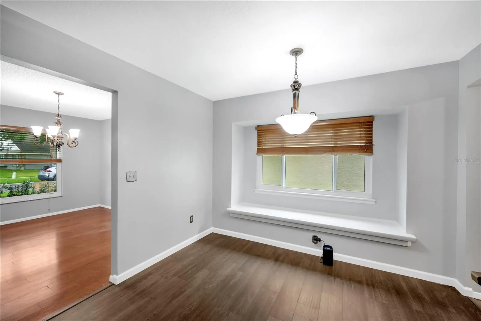 The kitchen has the perfect casual dining area with a built-in window seat.