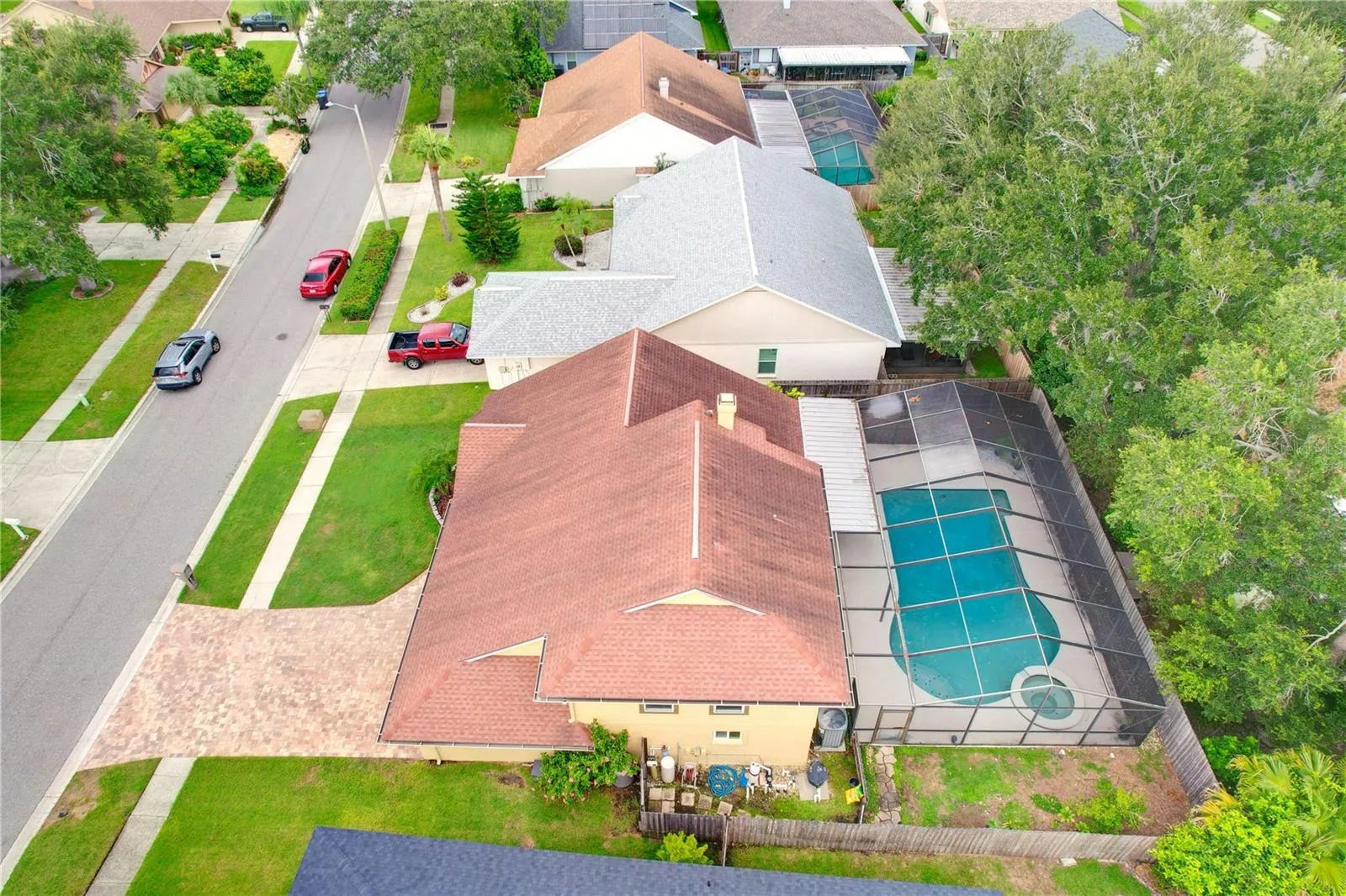 Aerial view of neighboring lots.
