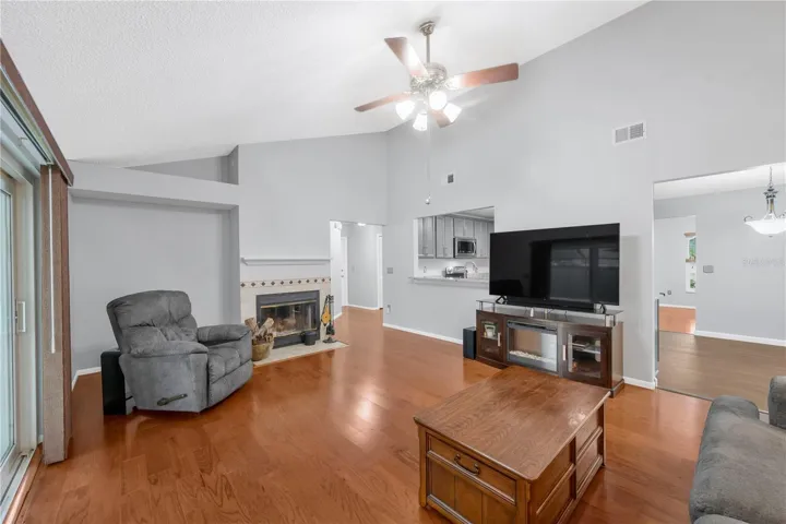 Durable laminate flooring has been installed throughout the main living areas with tile in the bathrooms.