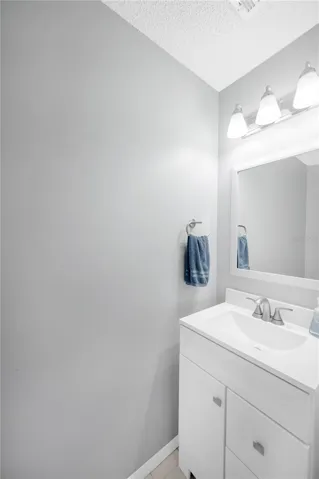 There is a convenient half bathroom on the first floor for guests.