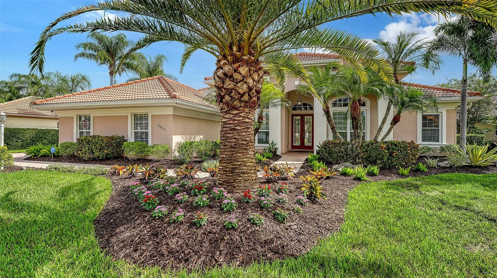 Newly refreshed landscaping and mulch