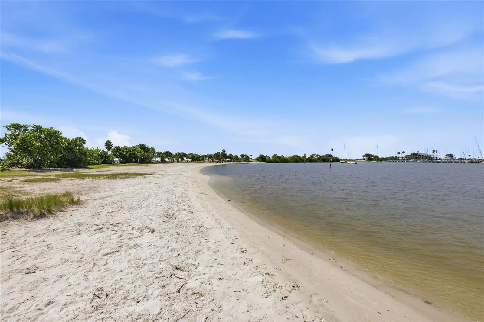 The basin beach is an excellent place to watch the sunset over Tampa Bay.