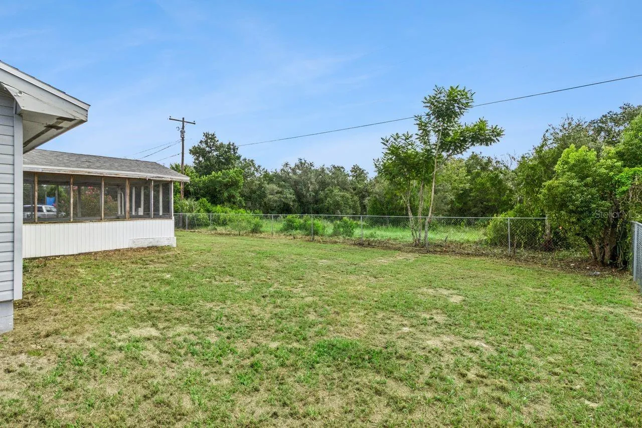 Backyard with fence