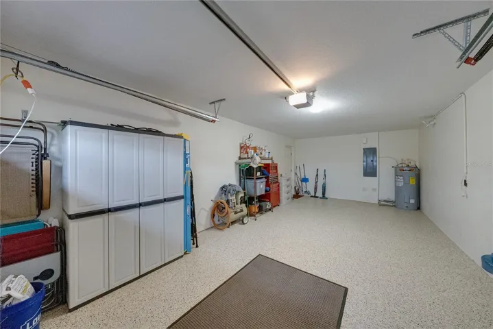The epoxy garage floor makes for easy clean-up.