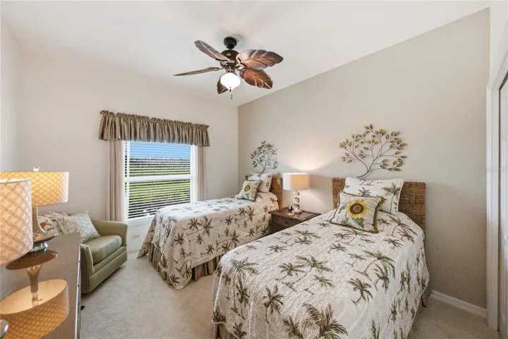 The guest bedroom is at the rear of the home.
