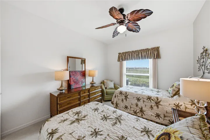 The great view can be experienced from this guest bedroom.