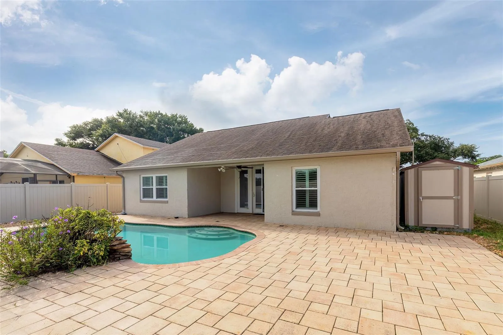 Paver Deck + Shed