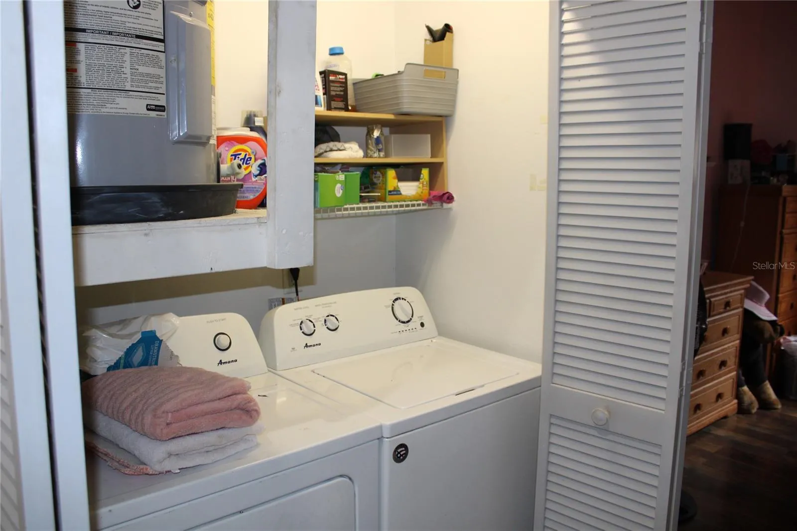 Laundry closet inside your home.
