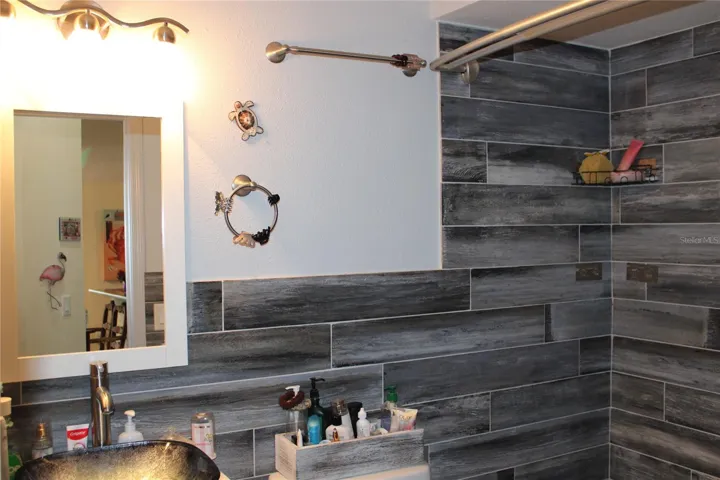 Beautiful tiled guest bath