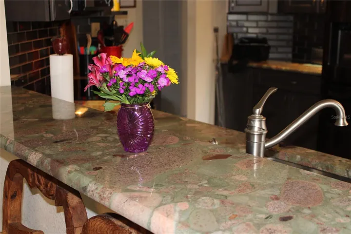 Beautiful custom cut Riverstone Granite.