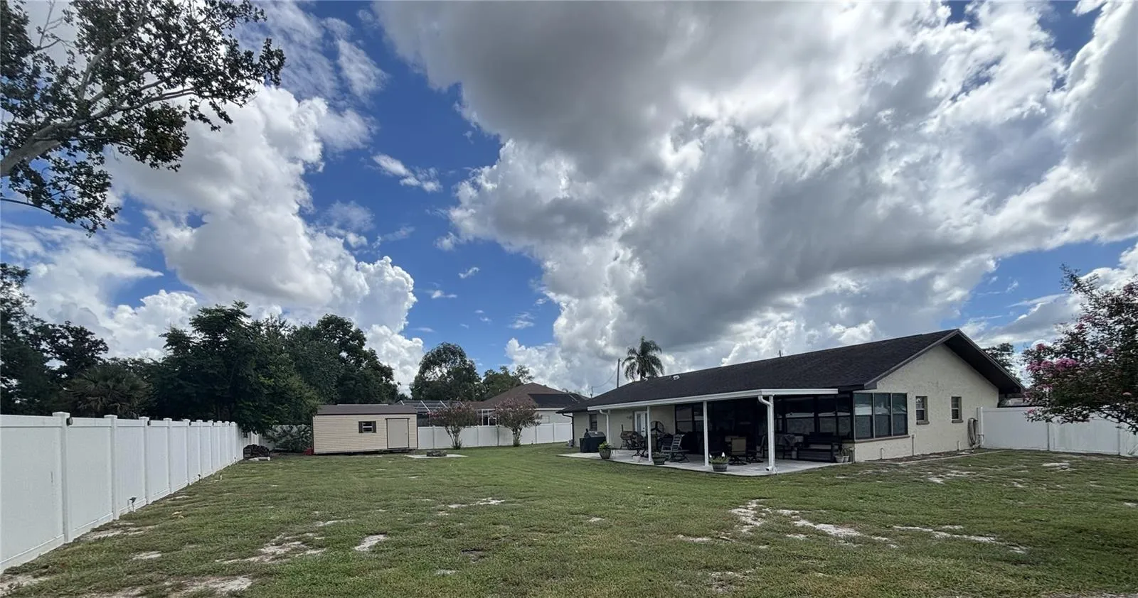 Back Yard with Patio and Shed