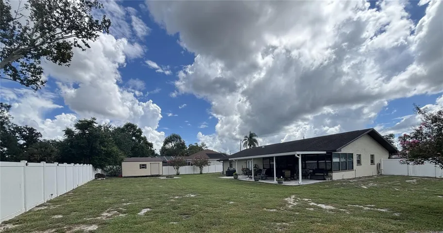 Back Yard with Patio and Shed