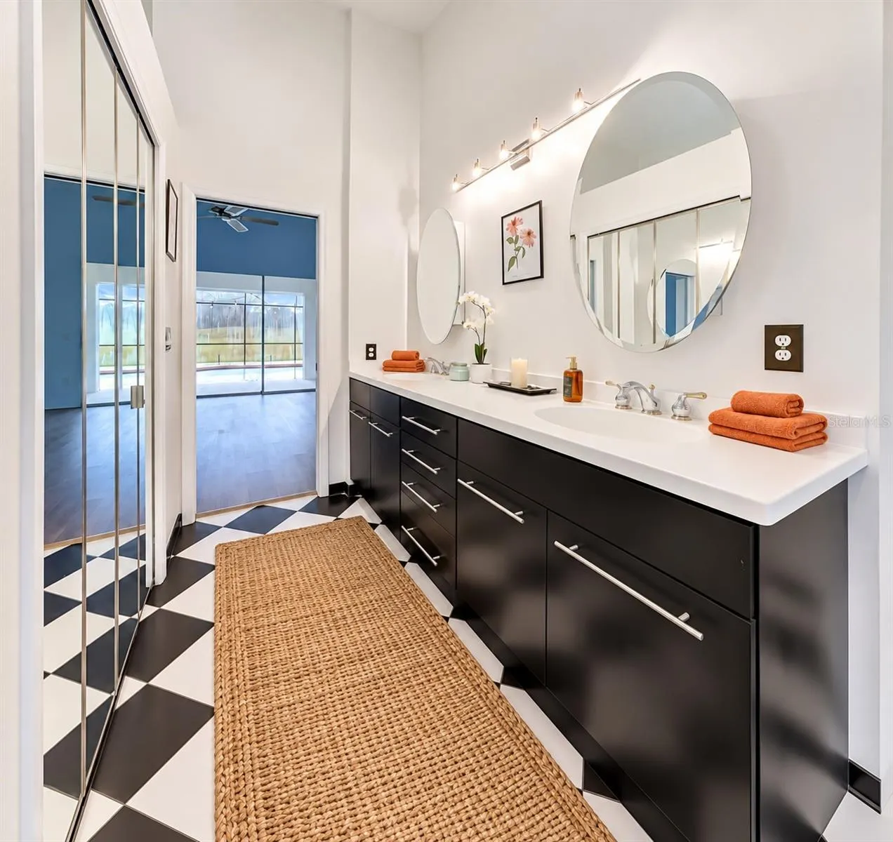Large double vanity.