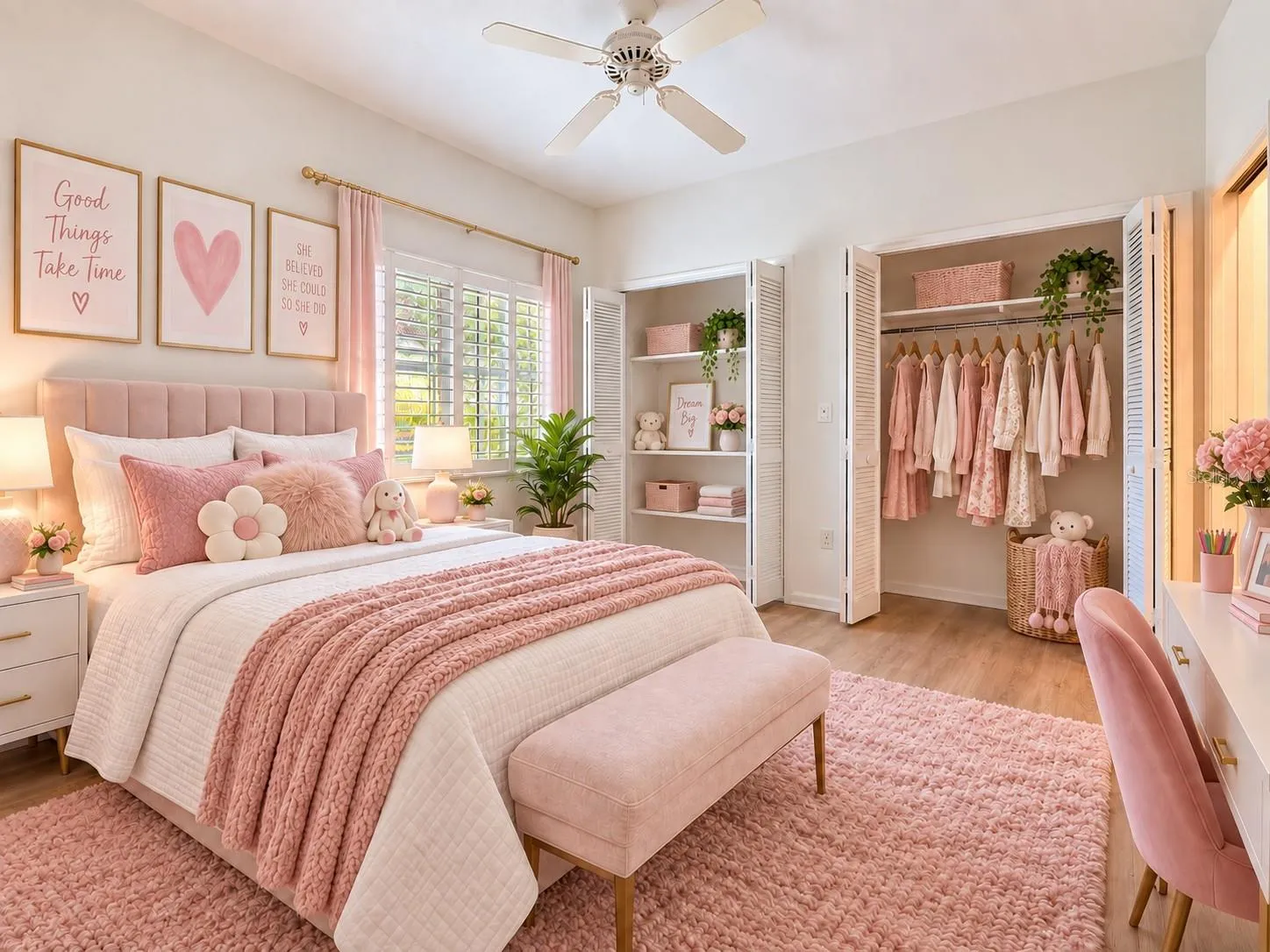 Bedroom #3 Double closet space.