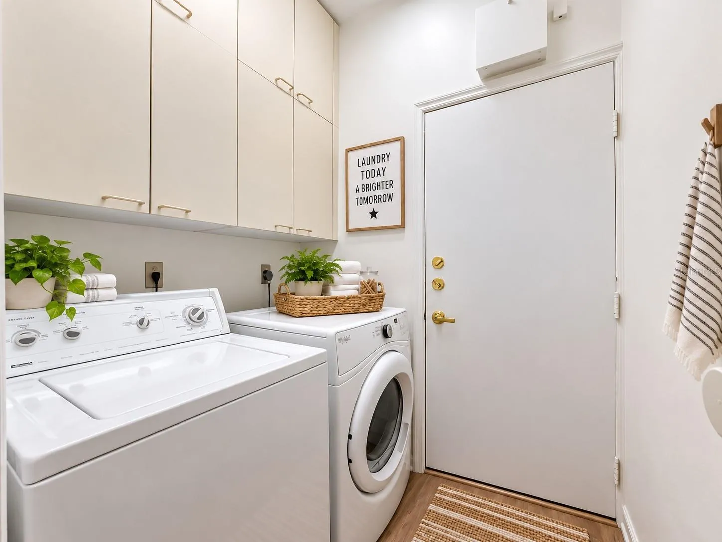 Laundry room with lots of storage space.