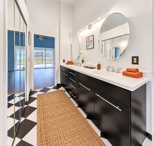 Large double vanity.