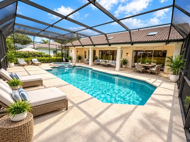 Picture swimming in the privacy of your pool and views of the golf course .