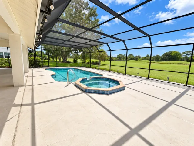 Picture swimming in the privacy of your pool and views of the golf course .