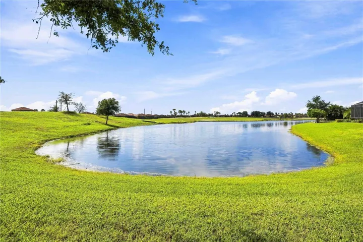 Small lake in the front of the home
