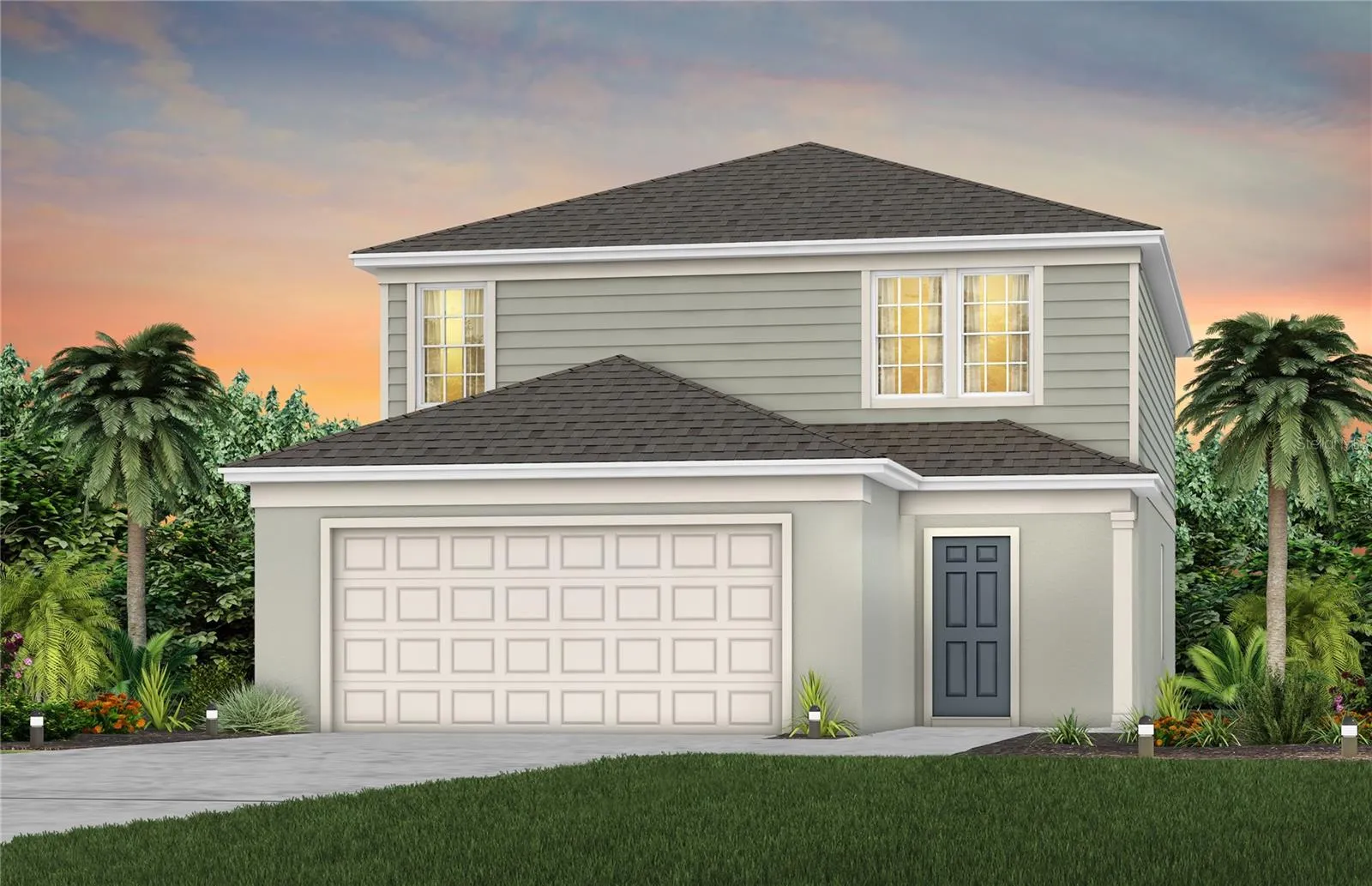 Exterior Design. Artistic rendering for this new construction home. Pictures are for illustrative purposes only. Elevations, colors and options may vary.