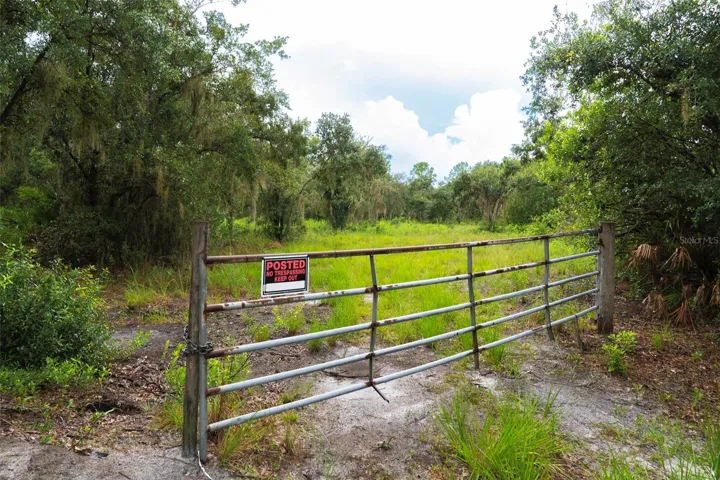 Front gate to the parcially cleared property