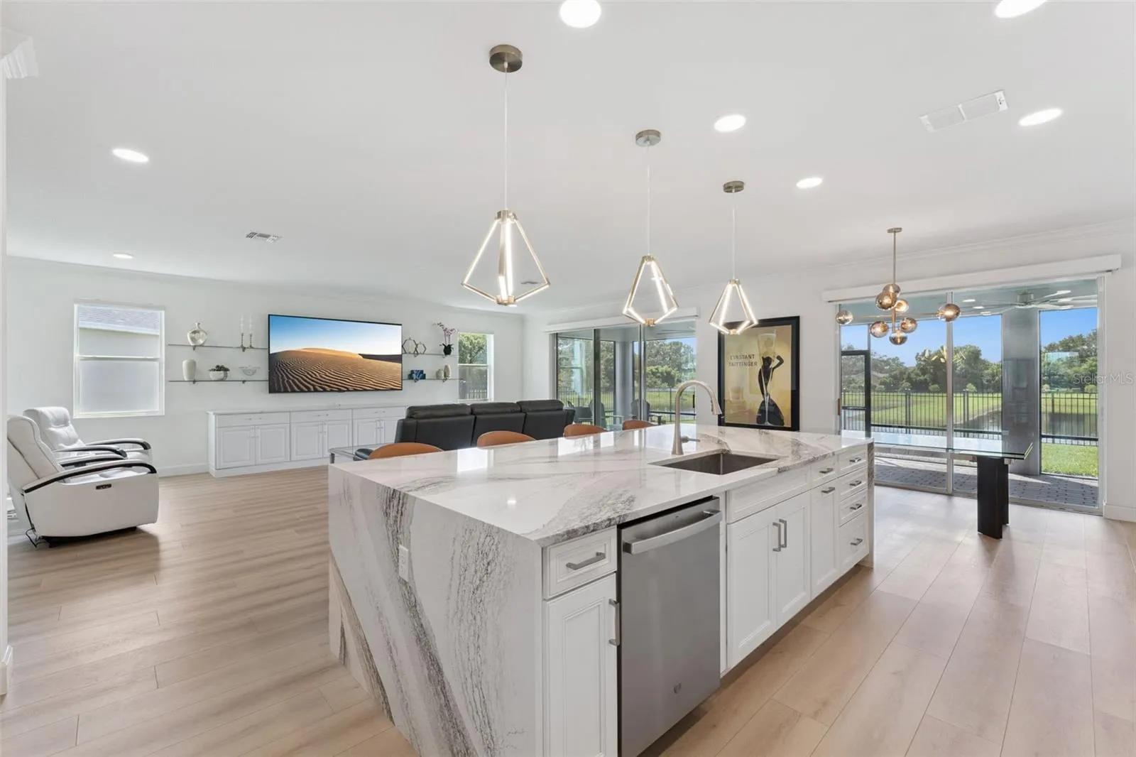 Kitchen/Living Room w water views