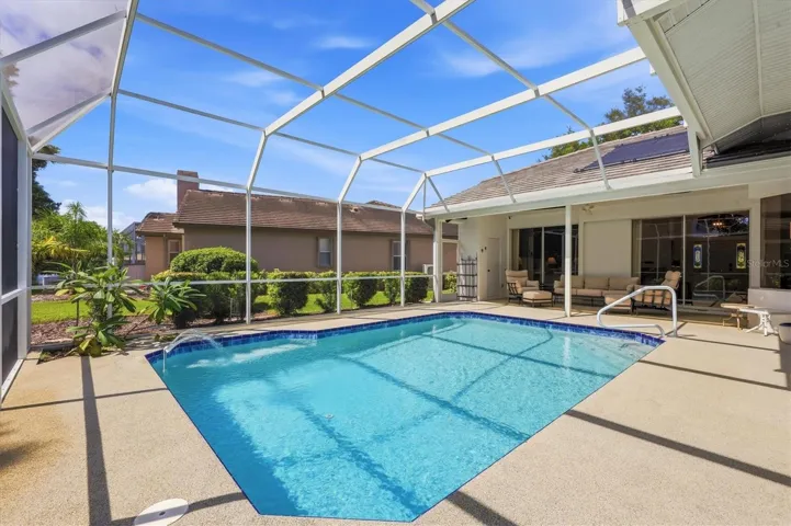 Salt-water pool with rubberized deck