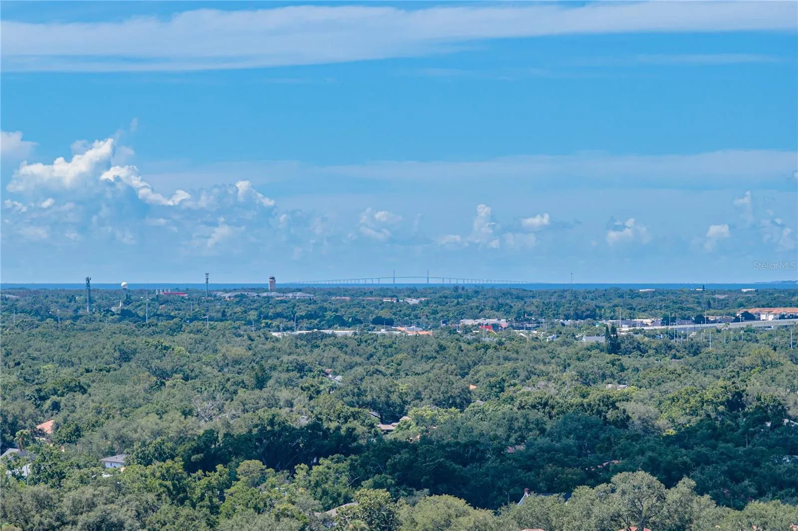 Exterior drone Skyway Bridge view