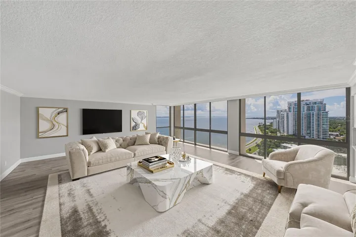 Virtually staged great room