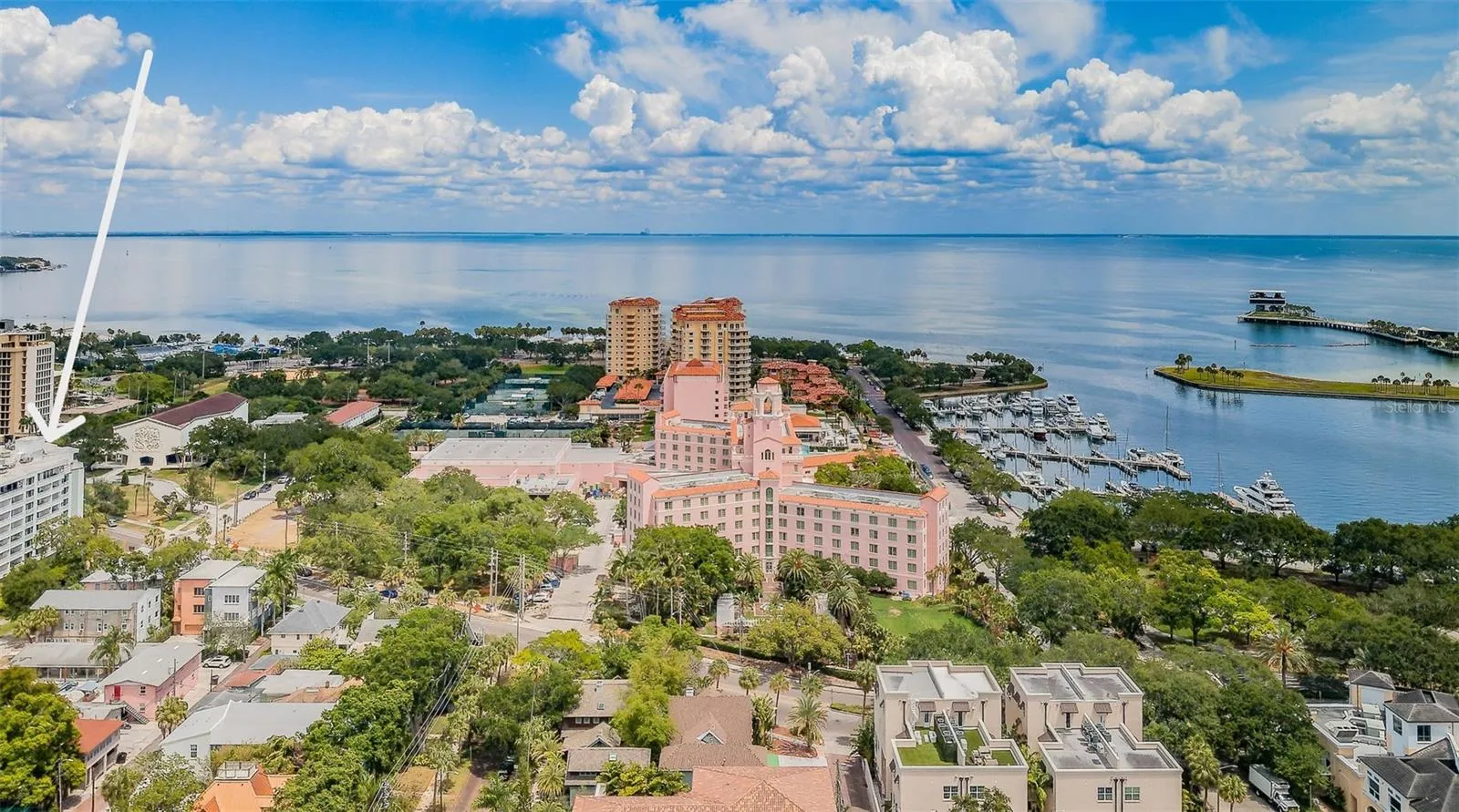 The Vinoy Resort Hotel one block away!