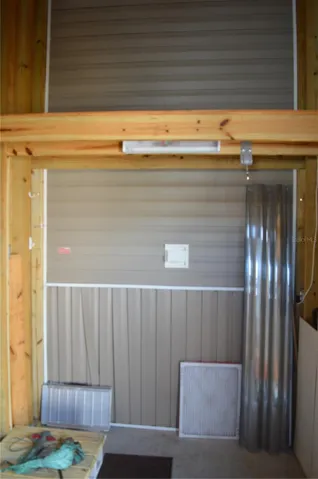 High height shed also holds hurricane shutters