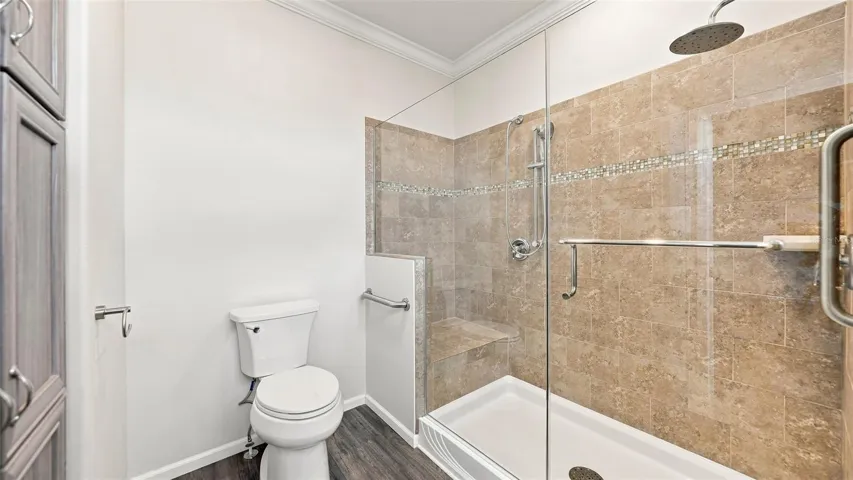 Primary en suite.  Large shower with bench