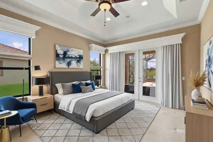 Primary bedroom with a view